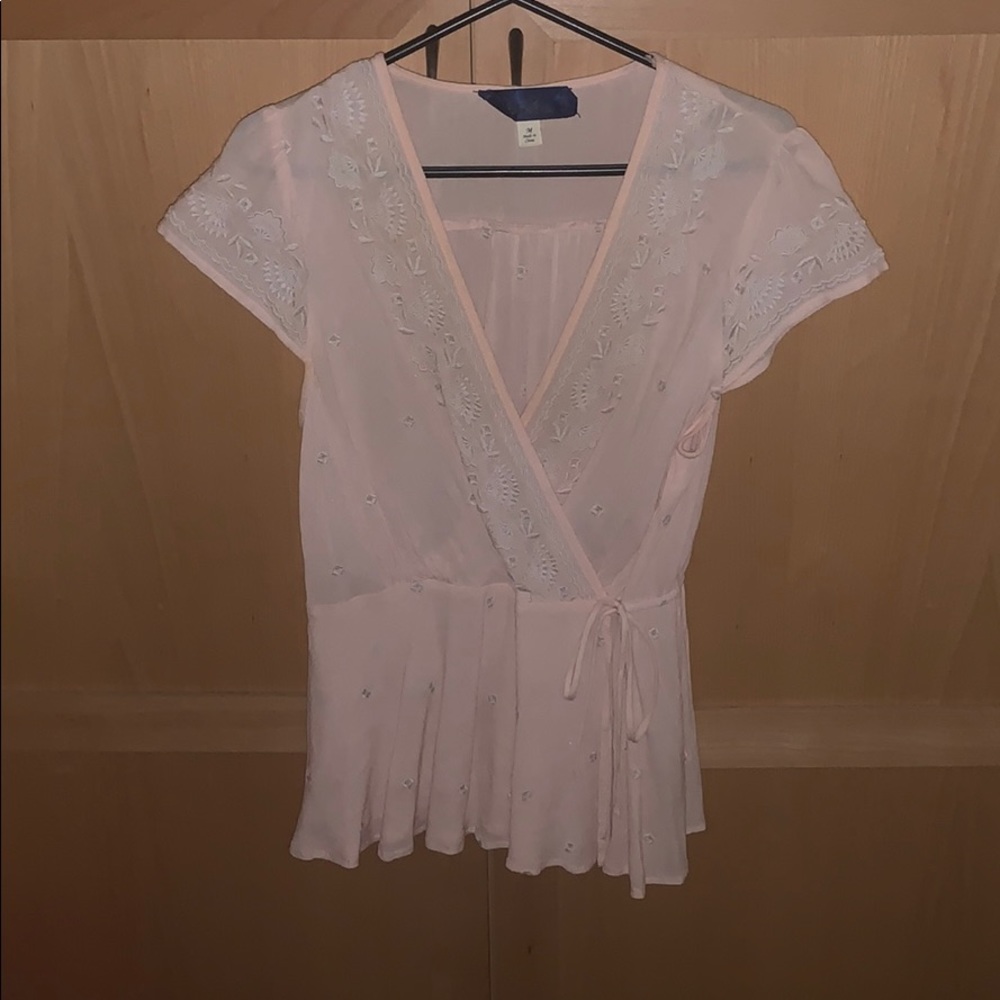 Pink embroidered blouse
